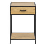 Öökapp SEAFORD 42x35xH63cm, sahtliga, materjal: lamineeritud mööbliplaat, värvus: tamm, raam: must metall Elutoamööbel ACTONA