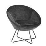 Tugitool CENTER 82×72,5xH79cm, materjal: kangas, värvus: tumehall, jalad: matt must metall Elutoamööbel ACTONA