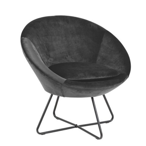Tugitool CENTER 82×72,5xH79cm, materjal: kangas, värvus: tumehall, jalad: matt must metall Elutoamööbel ACTONA