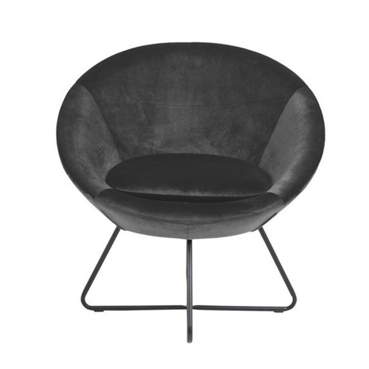 Tugitool CENTER 82×72,5xH79cm, materjal: kangas, värvus: tumehall, jalad: matt must metall Elutoamööbel ACTONA