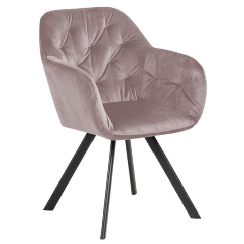 Tool LOLA 57,5×61,5xH81,5cm, pöörlev, materjal: kangas, värvus: vanaroosa, jalad: must metall Söögilauatoolid, taburetid, pingid ACTONA