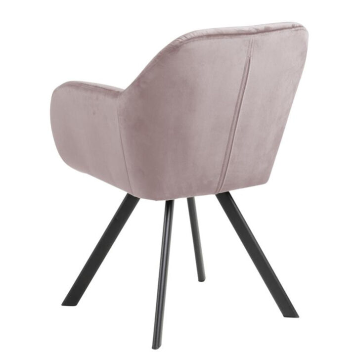Tool LOLA 57,5×61,5xH81,5cm, pöörlev, materjal: kangas, värvus: vanaroosa, jalad: must metall Söögilauatoolid, taburetid, pingid ACTONA
