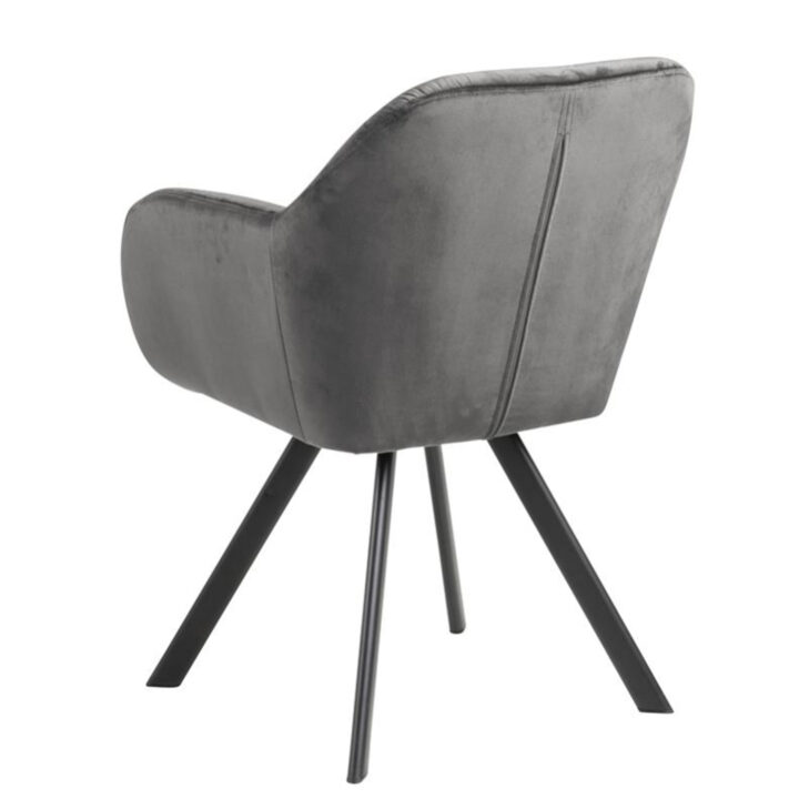 Tool LOLA 57,5×61,5xH81,5cm, pöörlev, materjal: kangas, värvus: tumehall, jalad: must metall Söögilauatoolid, taburetid, pingid ACTONA