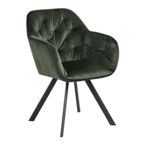 Tool LOLA 57,5×61,5xH81,5cm, pöörlev, materjal: kangas, värvus: metsaroheline, jalad: must metall Söögilauatoolid, taburetid, pingid ACTONA