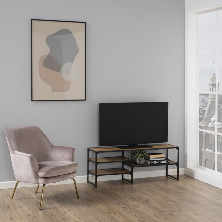 TV-laud SEAFORD 120x33xH46cm, 3 riiuliga, metsik tamm Elutoamööbel ACTONA