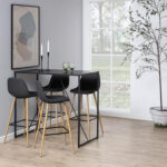 Baarilaud SEAFORD 120x60xH105cm, lauaplaat: must saare melamiin, raam: must metall Baarilauad ACTONA