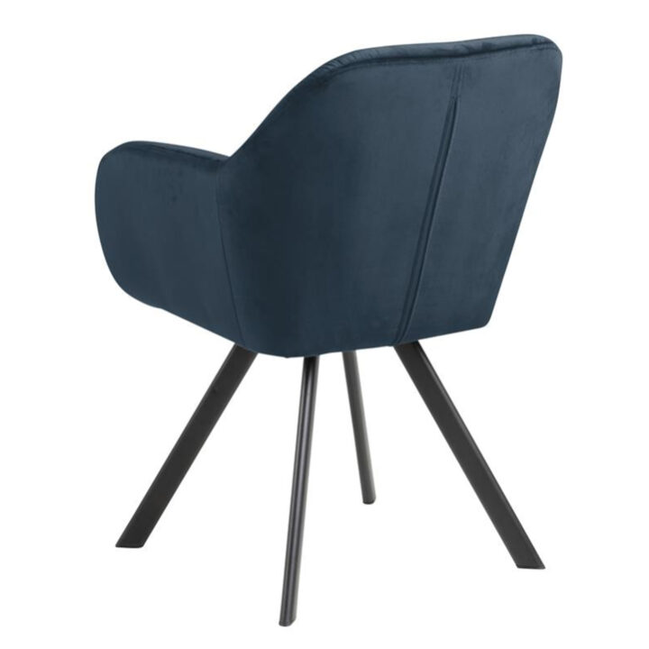 Tool LOLA 57,5×61,5xH81,5cm, pöörlev, materjal: kangas, värvus: meresinine, jalad: must metall Söögilauatoolid, taburetid, pingid ACTONA