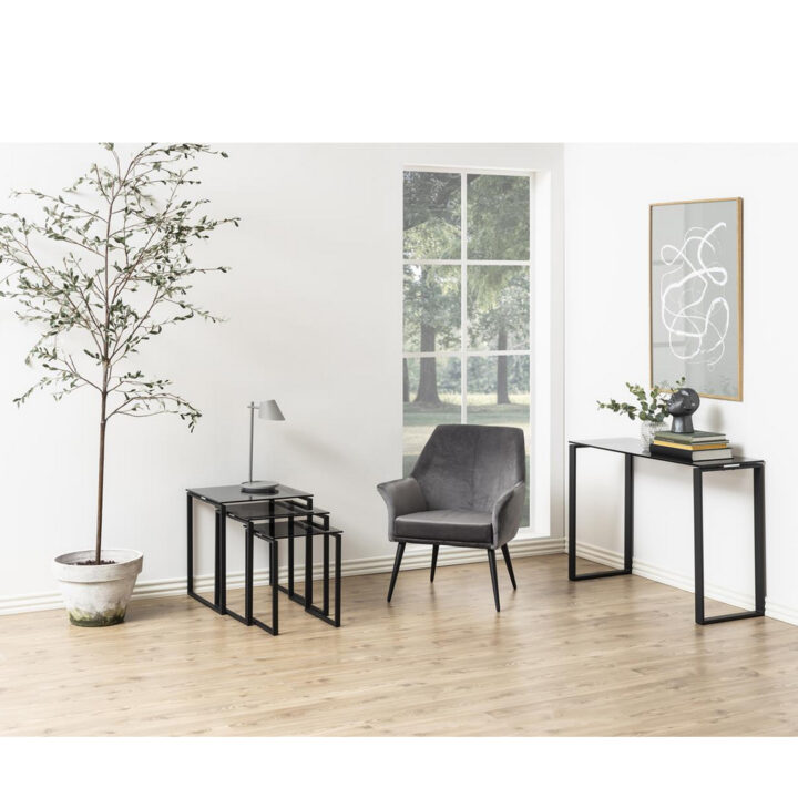 Konsoollaud KATRINE 40x110xH76cm, suitsuklaas 10mm, metall Abilauad ja serveerimislauad Abilauad ja serveerimislauad