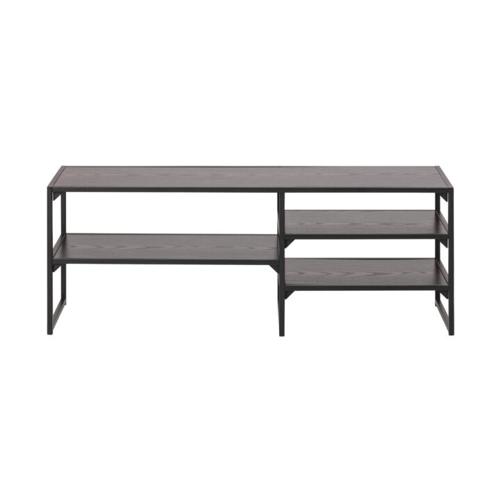 TV-laud SEAFORD 120x33xH46cm, 3 riiuliga, must saare melamiin Elutoamööbel ACTONA