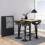 Baaritool GRACE 54,5×48,5xH104cm, iste ja seljatugi: kangas, värvus: oliiviroheline, jalg: must Baaripukid ja baarilauad ACTONA