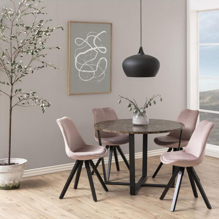 Söögilaud AMBLE D110x75cm, pruun, melamiin, metall Söögilauad ACTONA