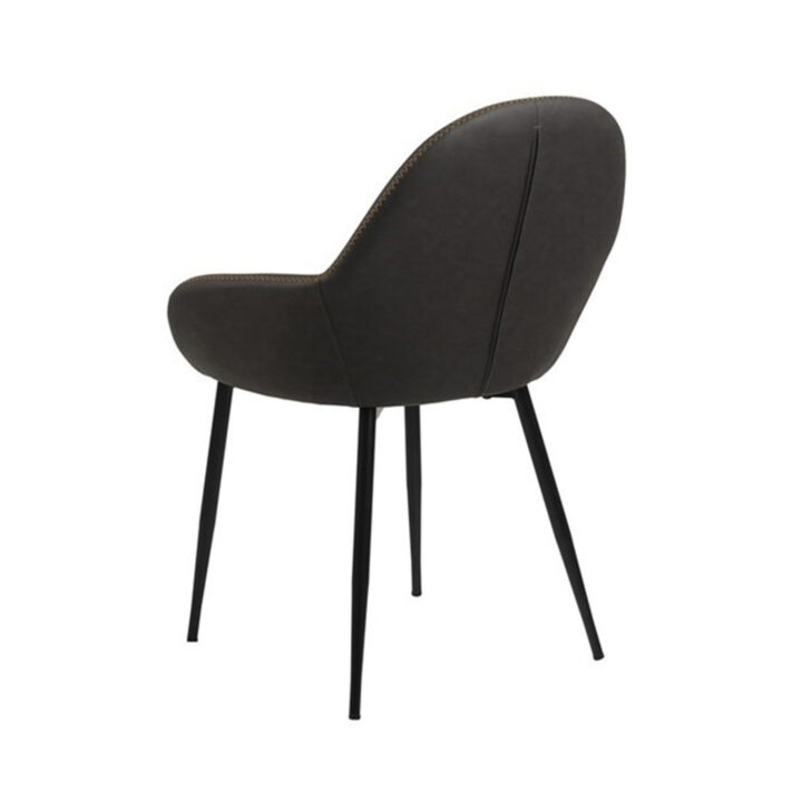 Tool CANDIS 60×57,5xH85cm, iste ja seljatugi: kunstnahk, värvus: hall, oranžid õmblused, jalad: metall, värvus: must Söögilauatoolid, taburetid, pingid ACTONA