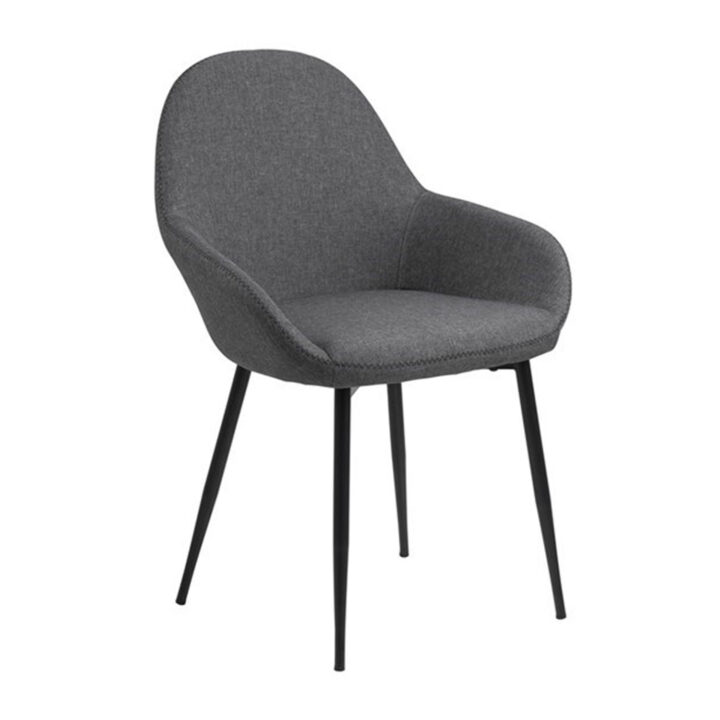 Tool CANDIS 60×57,5xH85cm, iste ja seljatugi: kangas SAWANA 5, värvus: hall, mustad õmblused, jalad: must metall Söögilauatoolid, taburetid, pingid ACTONA