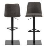Baaritool AVANJA 43x51xH107cm, tumehall, jalg: must metall Baaripukid ja baarilauad ACTONA