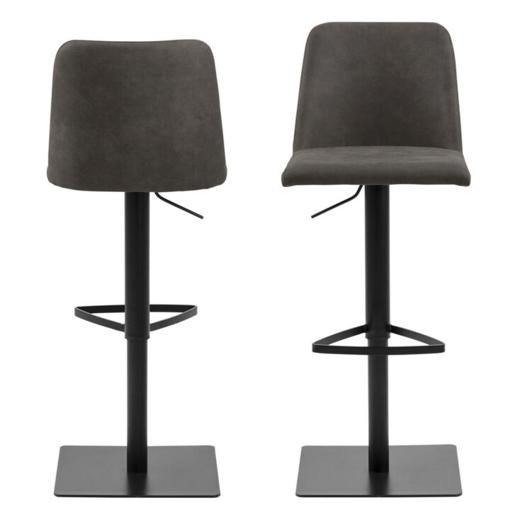 Baaritool AVANJA 43x51xH107cm, tumehall, jalg: must metall Baaripukid ja baarilauad ACTONA