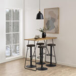 Baaritool FINCH D40xH82cm, tumehall, jalg: matt must metall Baaripukid ja baarilauad ACTONA