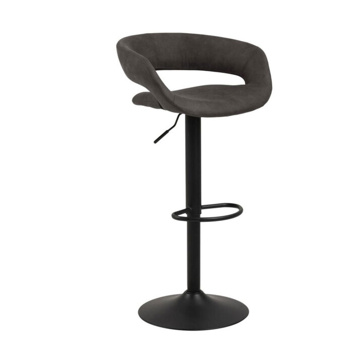 Baaritool GRACE 54,5×48,5xH104cm, iste ja seljatugi: kangas, värvus: antratsiit, jalg: must Baaripukid ja baarilauad ACTONA
