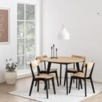 Söögilaud ROXBY D105xH76cm, tamm/must Söögilauad ACTONA