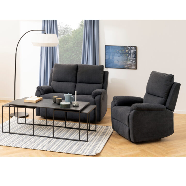 Tugitool SABIA recliner, tumehall, 80x90xH101cm Elutoamööbel ACTONA