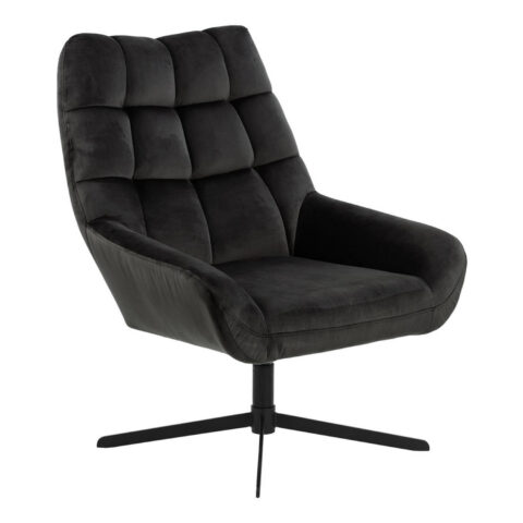 Tugitool PARIS, 73x82x88cm, hallikas pruun samet, pöörlev, ristjalg: must metall Elutoamööbel ACTONA