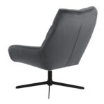 Tugitool PARIS, 73x82x88cm, tumehall samet, pöörlev, ristjalg: must metall Elutoamööbel ACTONA