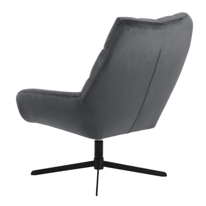 Tugitool PARIS, 73x82x88cm, tumehall samet, pöörlev, ristjalg: must metall Elutoamööbel ACTONA