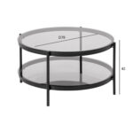 Diivanilaud BAYONNE, D79xH42cm, suitsuklaas, teras Diivanilauad ja abilauad ACTONA