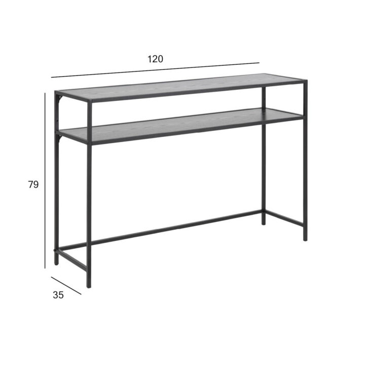 Abilaud SEAFORD 120x35xH79cm, lauaplaat: must saare melamiin, raam: metall Abilauad ja serveerimislauad Abilauad ja serveerimislauad