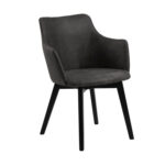 Tool BELLA 62x59xH80cm, tumehall, jalad: tamm, mustaks värvitud Söögilauatoolid, taburetid, pingid ACTONA