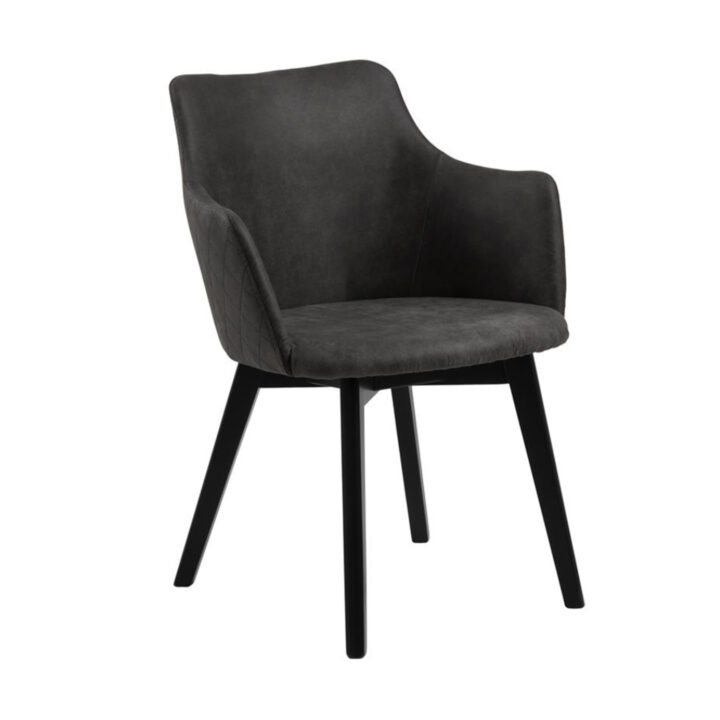 Tool BELLA 62x59xH80cm, tumehall, jalad: tamm, mustaks värvitud Söögilauatoolid, taburetid, pingid ACTONA
