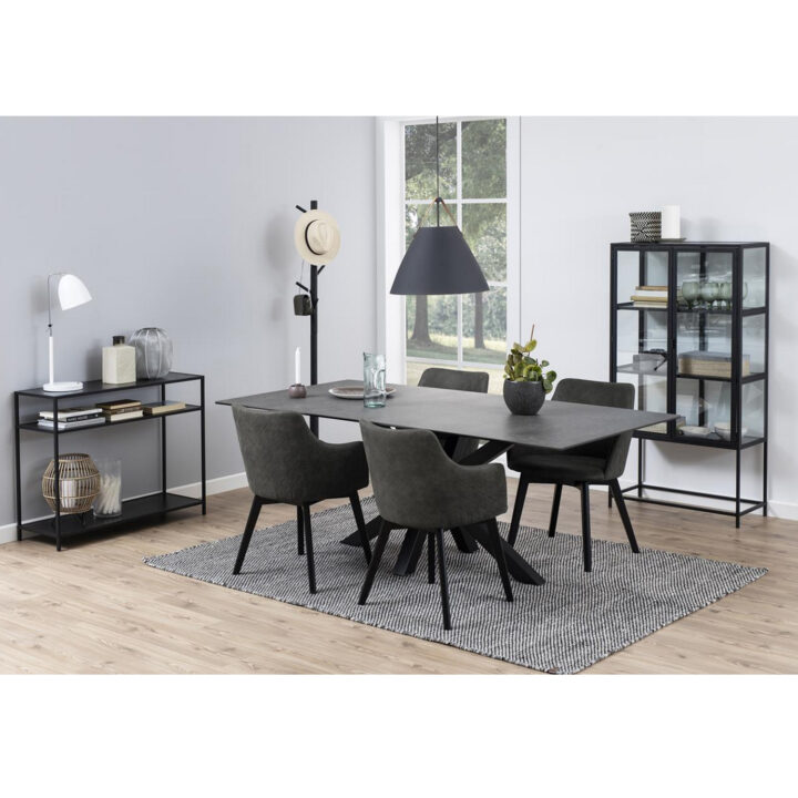 Tool BELLA 62x59xH80cm, tumehall, jalad: tamm, mustaks värvitud Söögilauatoolid, taburetid, pingid ACTONA