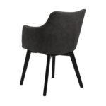 Tool BELLA 62x59xH80cm, tumehall, jalad: tamm, mustaks värvitud Söögilauatoolid, taburetid, pingid ACTONA