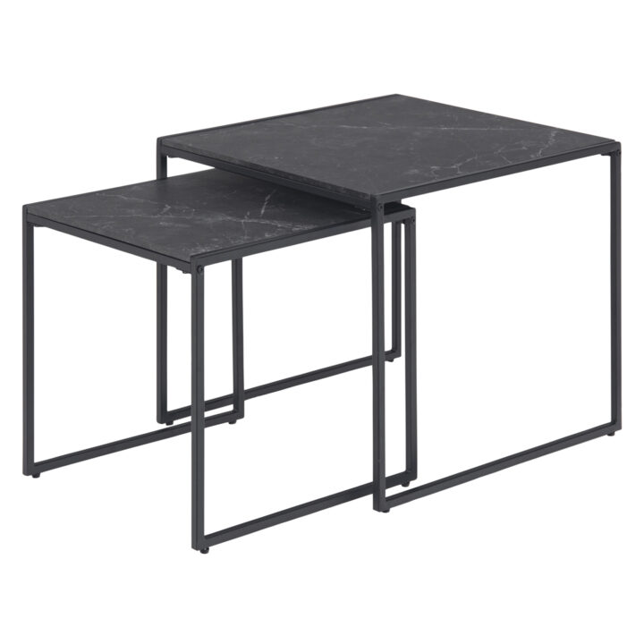 Diivanilauad 2tk INFINITY 50x50xH45cm, 40x40xH40cm, must Diivanilauad ja abilauad ACTONA