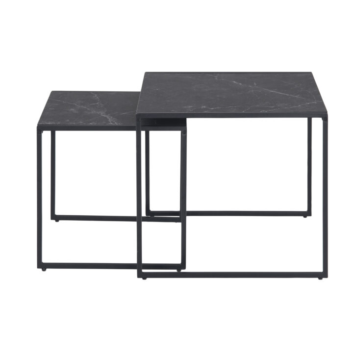 Diivanilauad 2tk INFINITY 50x50xH45cm, 40x40xH40cm, must Diivanilauad ja abilauad ACTONA