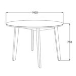 Söögilaud ROXBY, D140xH76cm, must Söögilauad ACTONA