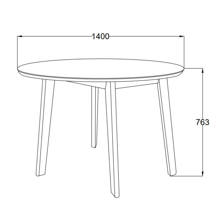 Söögilaud ROXBY, D140xH76cm, must Söögilauad ACTONA