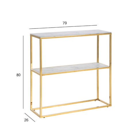 Abi-/konsoollaud ALISMA, 79x26xH80cm, valge marmor klaas/kuld Abilauad ja serveerimislauad Abilauad ja serveerimislauad