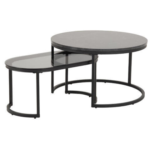 Diivanilauad 2tk SPIRO D70xH42cm, 70x40xH33cm, must Diivanilauad ja abilauad ACTONA