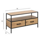 TV-laud SEAFORD 90x35xH50cm, tamm, melamiin, metall Elutoamööbel ACTONA
