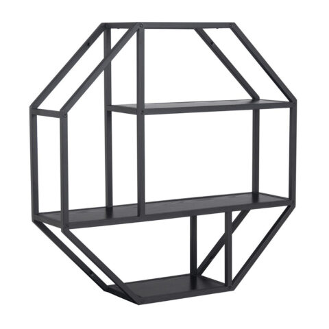 Seinariiul SEAFORD 77x22xH77cm, 3-riiuliga, must, melamiin, metall Elutoamööbel ACTONA