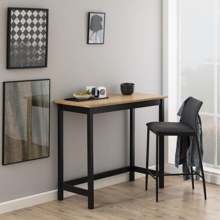 Baaritool DEMINA 41×48,5xH90cm, tumehall, materjal: 100% polüesterkangas, metall Baaripukid ja baarilauad ACTONA