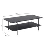 Diivanilaud ANGUS, 115x60xH40cm, must, melamiin, teras Diivanilauad ja abilauad ACTONA