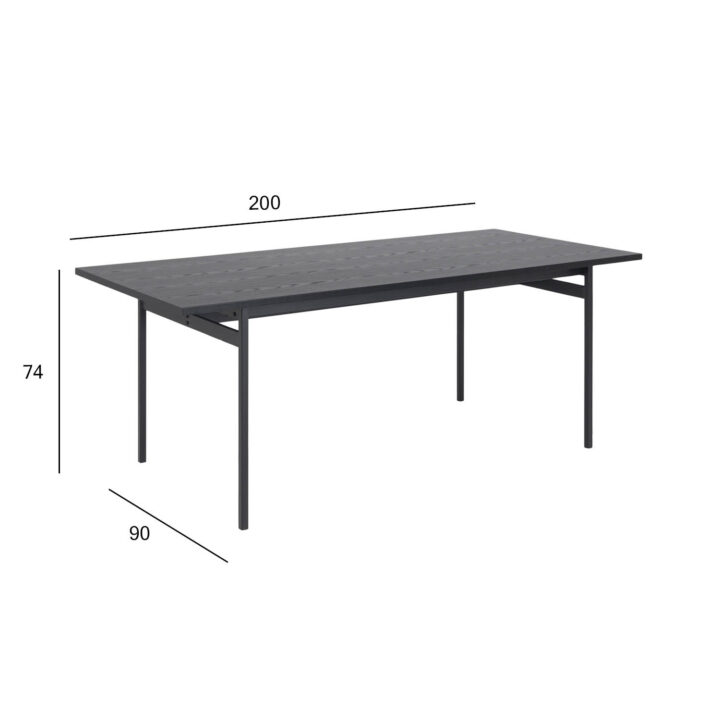 Söögilaud ANGUS, 200x90xH74cm, must Söögilauad ACTONA