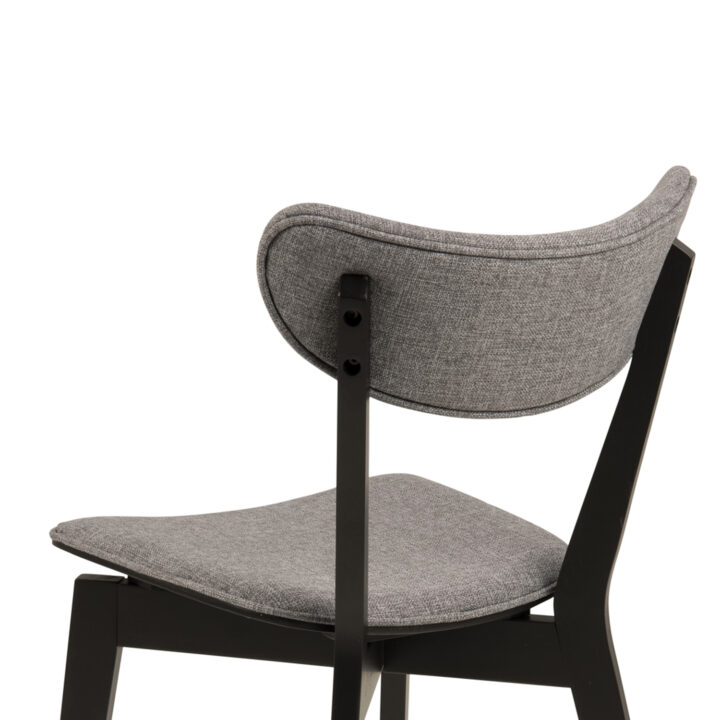 Tool ROXBY hall/must, 45x55xH79,5cm, kangas, puit Söögilauatoolid, taburetid, pingid ACTONA