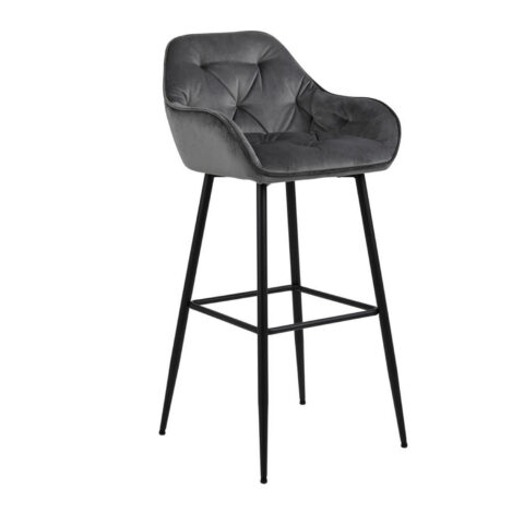 Baaritool BROOKE 55x52xH103,5cm, tumehall samet/must Baaripukid ja baarilauad ACTONA