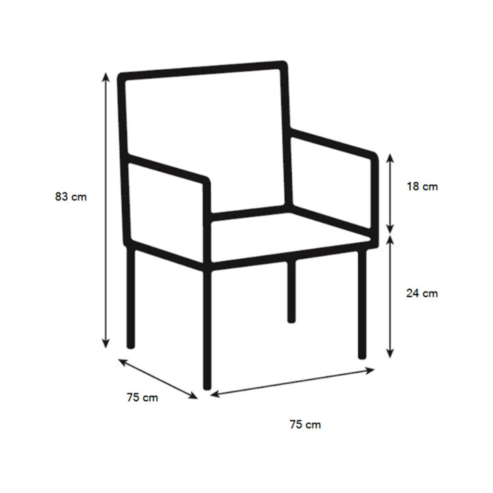 Tugitool MELISSA 75x75xH83cm, meresinine Elutoamööbel ACTONA