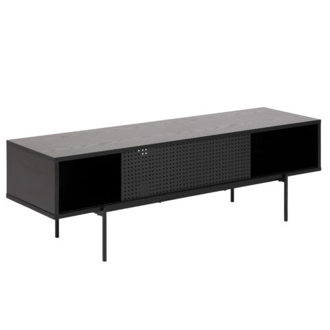 TV-laud ANGUS 140x40xH44cm, must, lauaplaat: must saare melamiin, raam: metall Elutoamööbel ACTONA