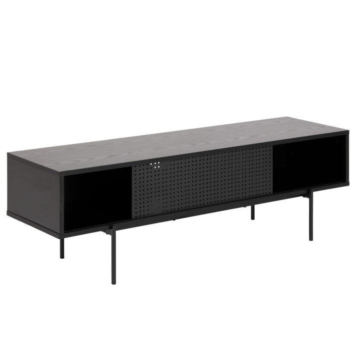 TV-laud ANGUS 140x40xH44cm, must, lauaplaat: must saare melamiin, raam: metall Elutoamööbel ACTONA
