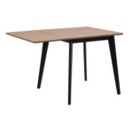 Söögilaud ROXBY, 80/120x80xH76cm, tamm/must, pikendatav, lauaplaat: naturaalse tamme spoon, lakitud, jalad: kummipuu Söögilauad ACTONA