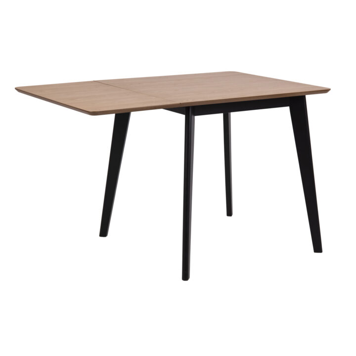 Söögilaud ROXBY, 80/120x80xH76cm, tamm/must, pikendatav, lauaplaat: naturaalse tamme spoon, lakitud, jalad: kummipuu Söögilauad ACTONA